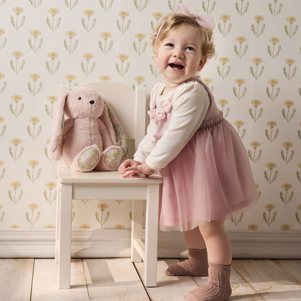 PIPPY 可愛長耳兔毛茸茸玩偶  粉