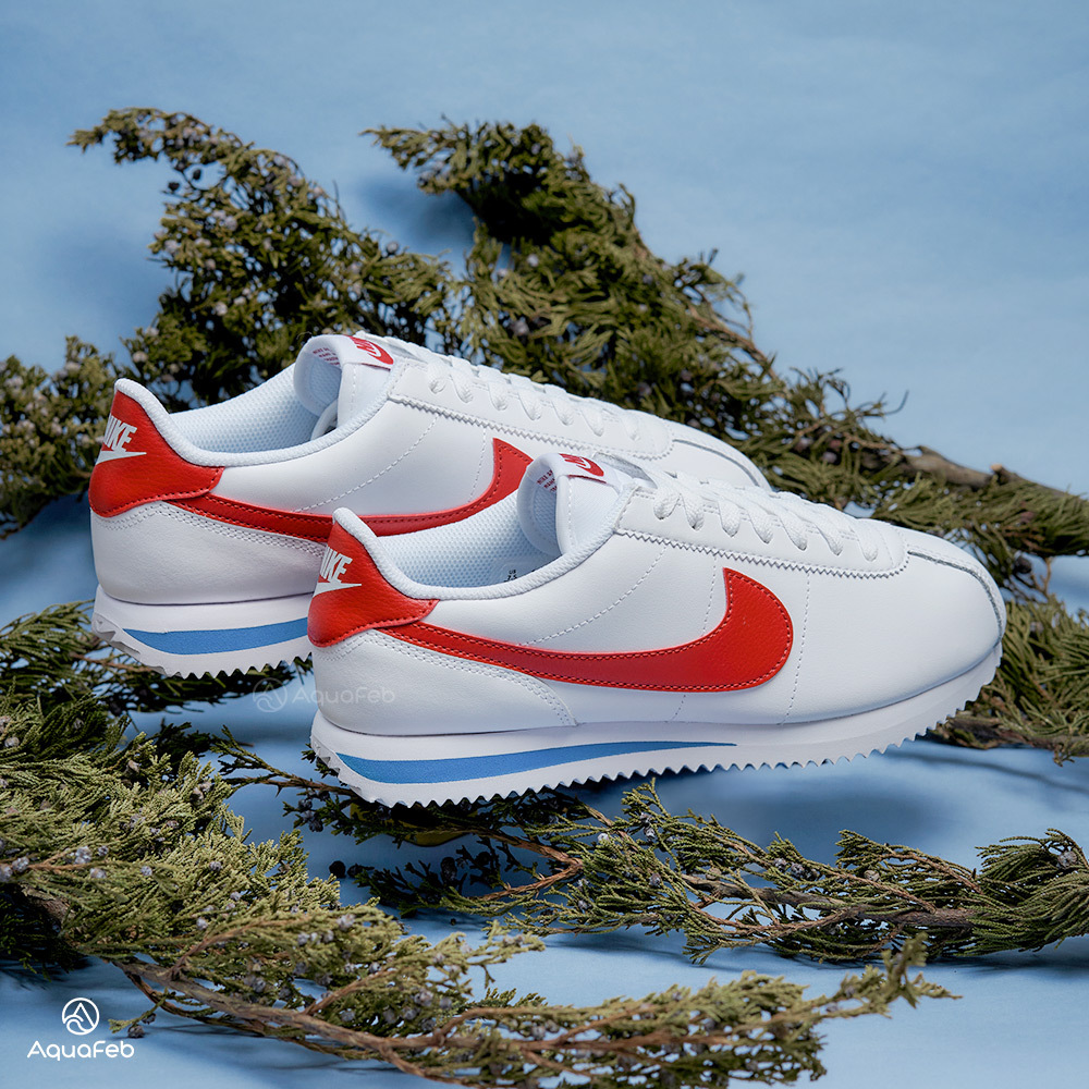Nike Cortez 女 白紅藍 運動 休閒 經典 復古 皮革 小白鞋 阿甘鞋 休閒鞋 DN1791-108