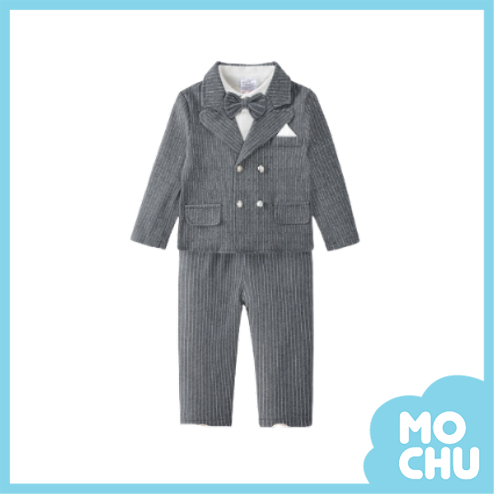 燕尾西裝加絨三件組套裝(二色)