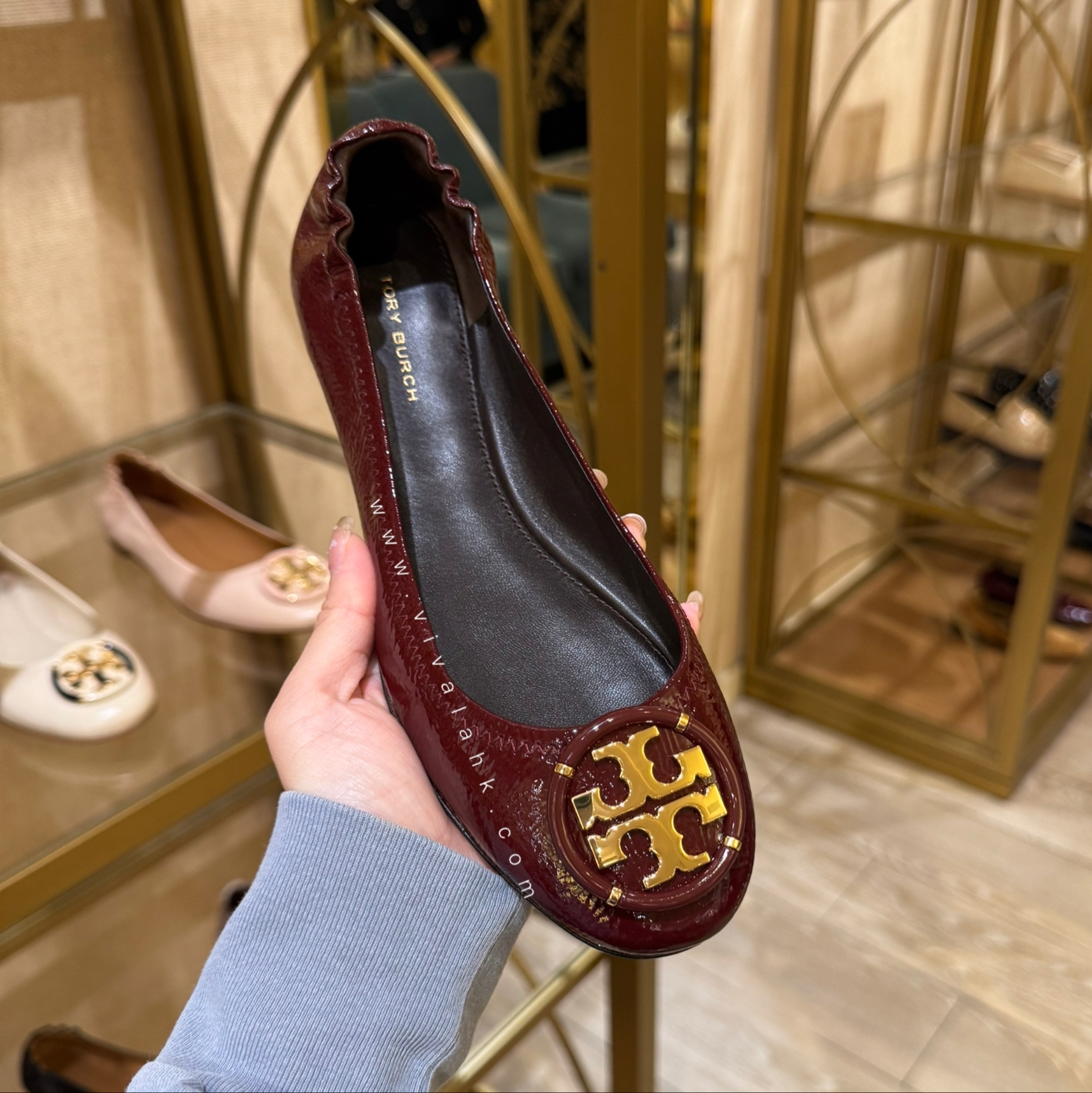 Tory Burch - Multi Logo 芭蕾平底鞋 (光面皮)