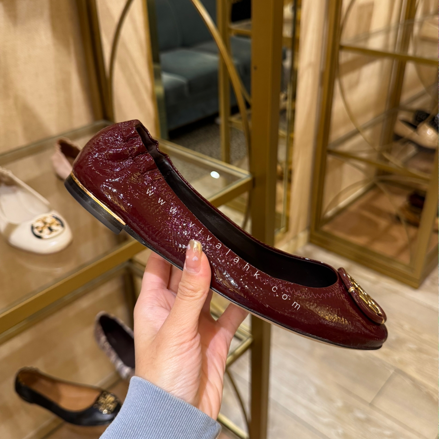 Tory Burch - Multi Logo 芭蕾平底鞋 (光面皮)