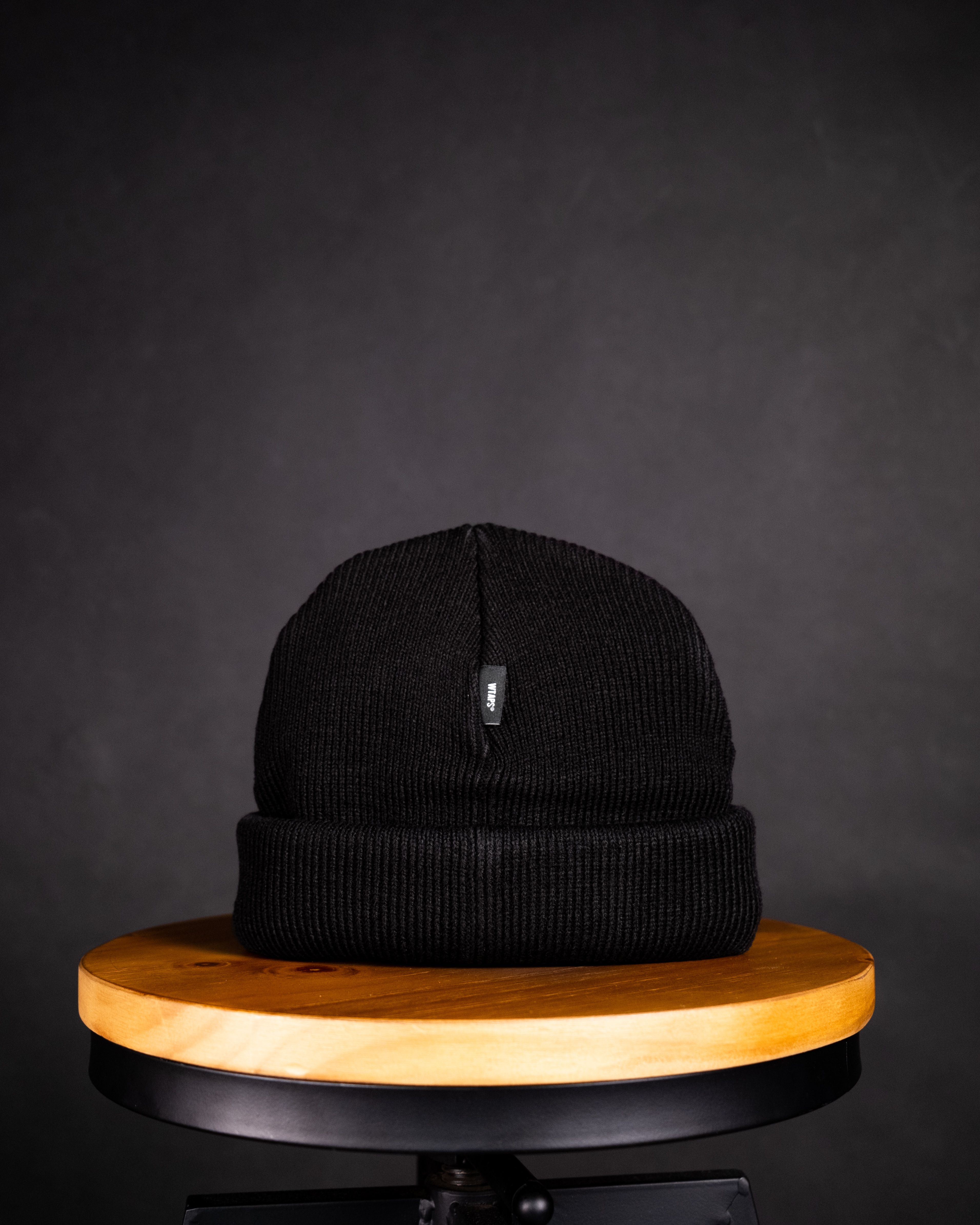 WTAPS BEANIE 04 /BEANIE / ACRYLIC LOGO 刺繡針織毛帽黑色/咖啡色-