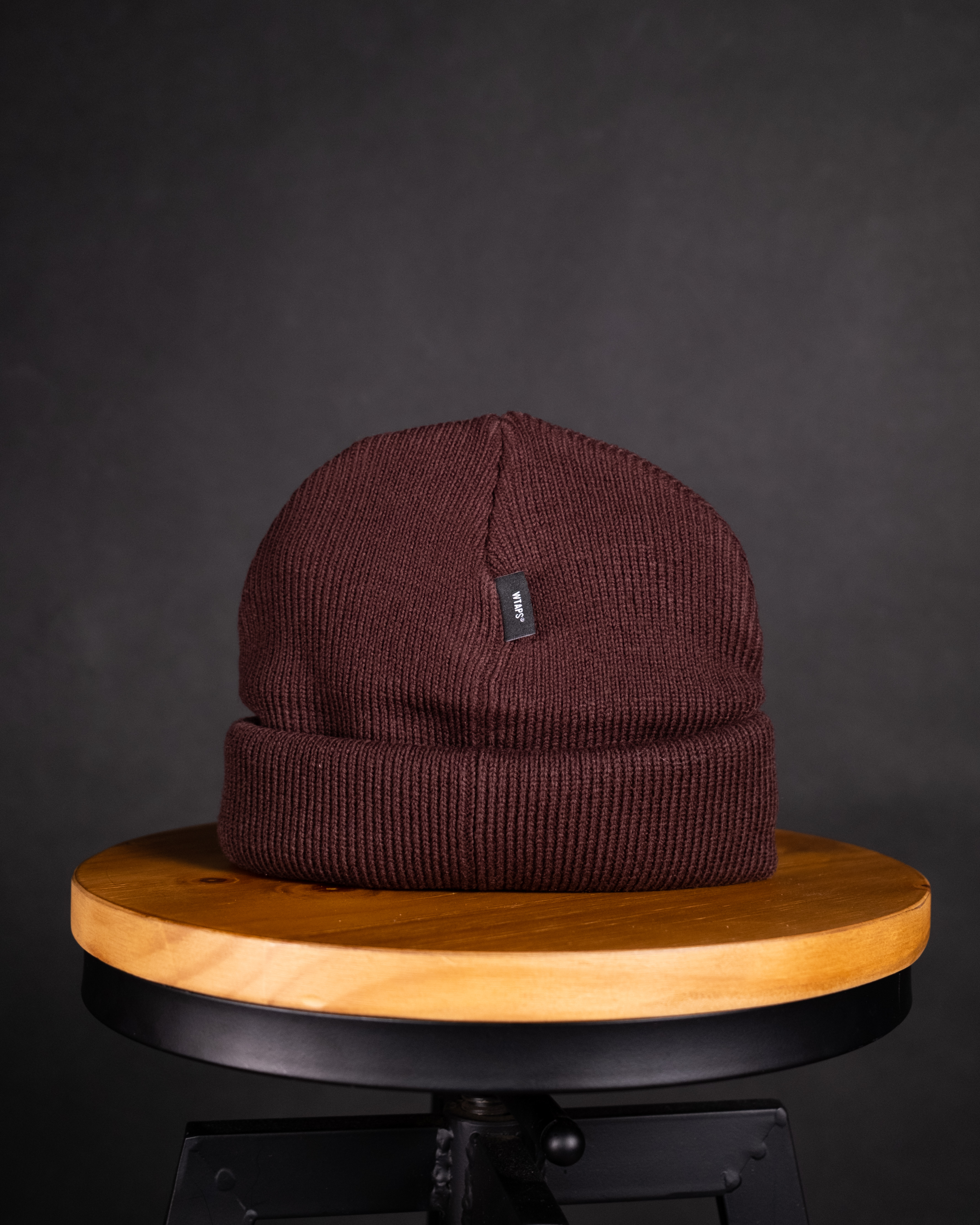WTAPS BEANIE 04 /BEANIE / ACRYLIC LOGO 刺繡針織毛帽黑色/咖啡色-