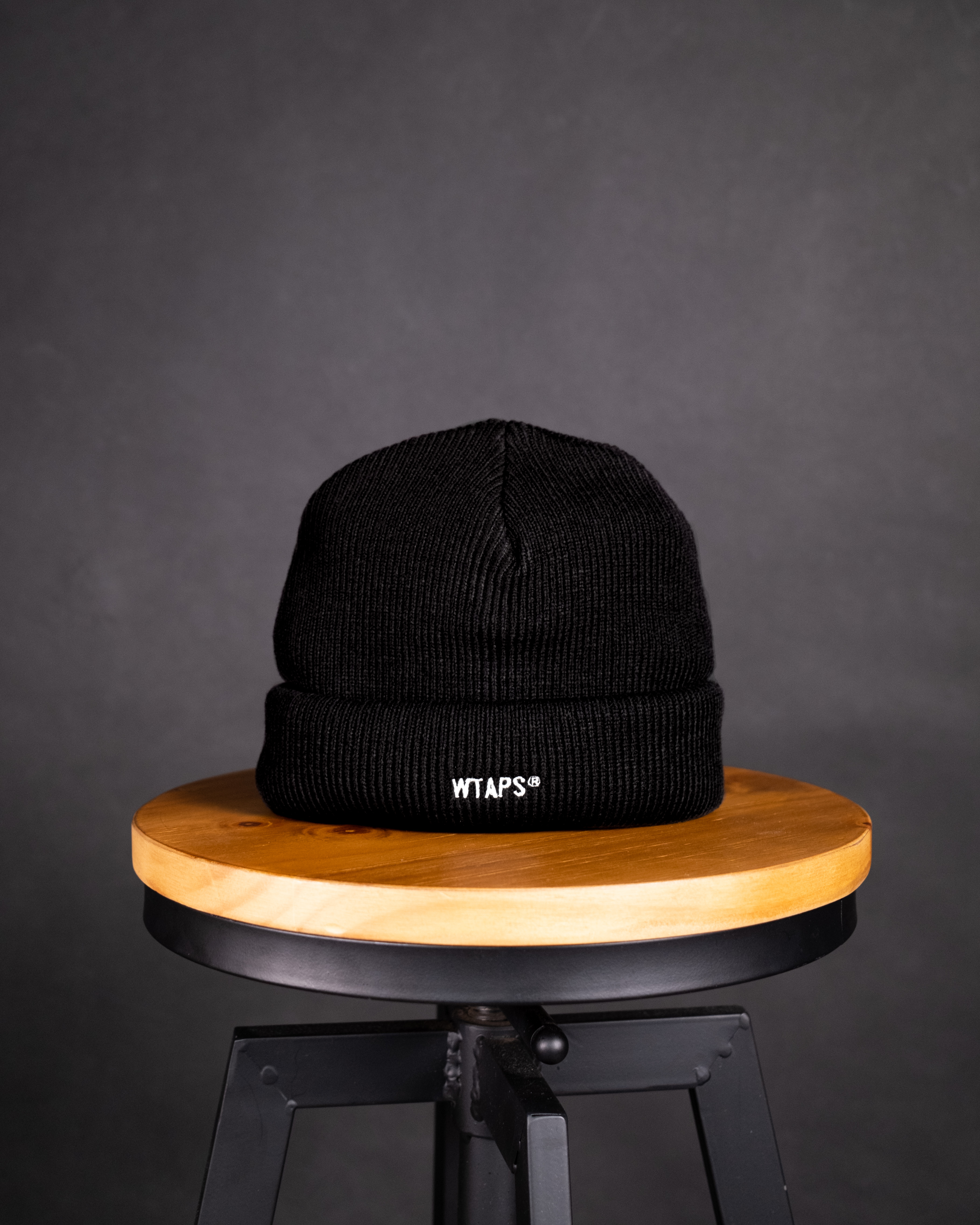 WTAPS BEANIE 04 /BEANIE / ACRYLIC LOGO 刺繡針織毛帽黑色/咖啡色-