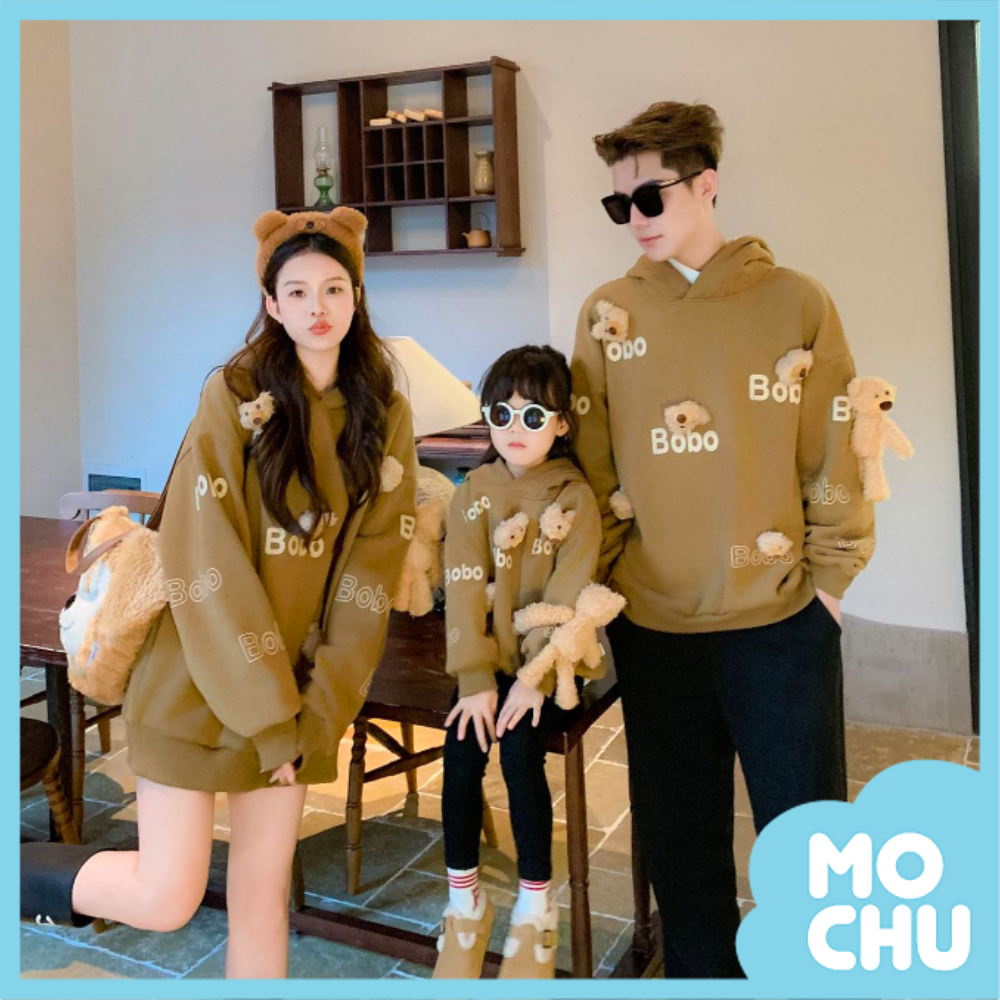 boo熊熊加絨連帽上衣親子裝