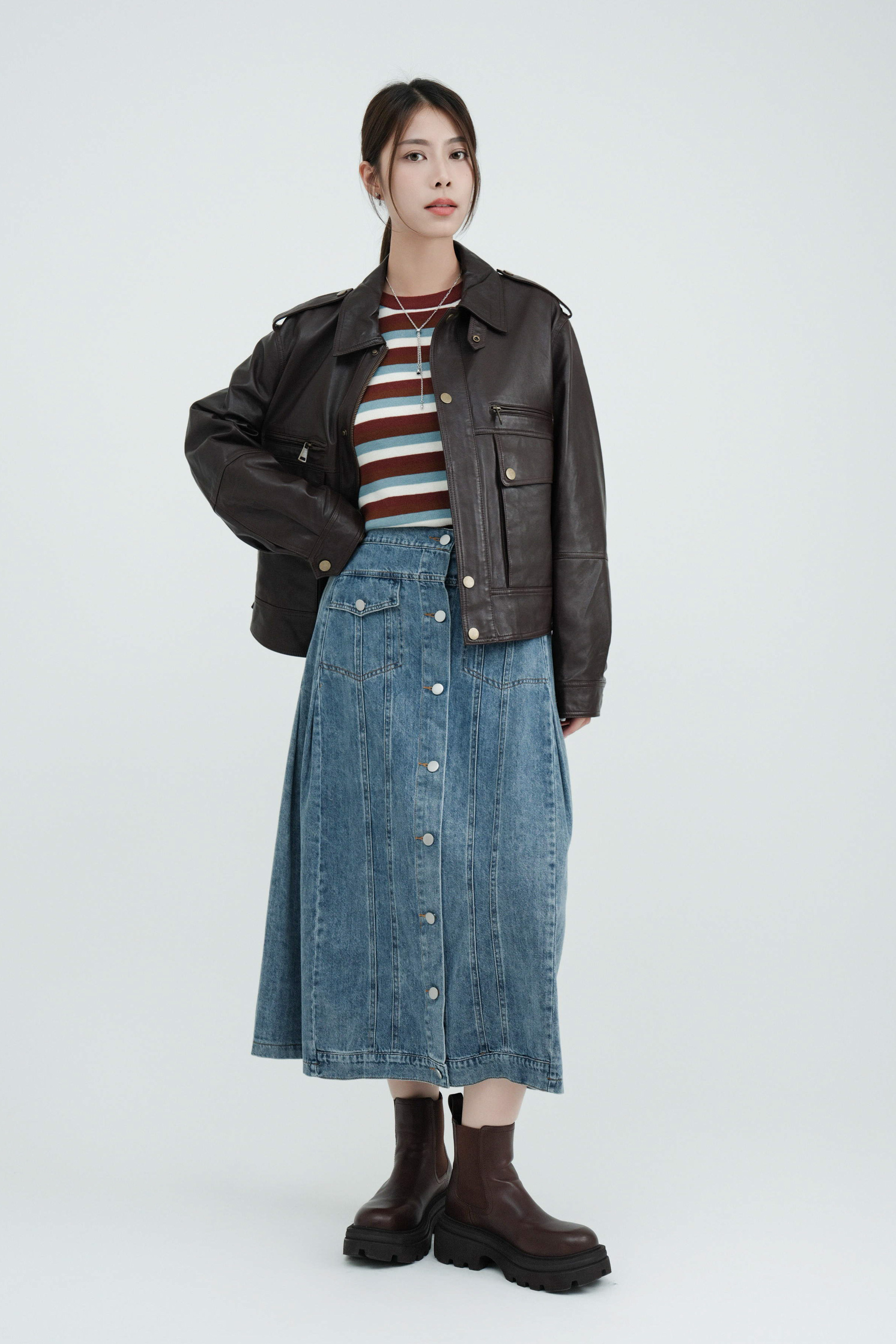 FW24_0172（皮褸＋上衣＋半截裙）