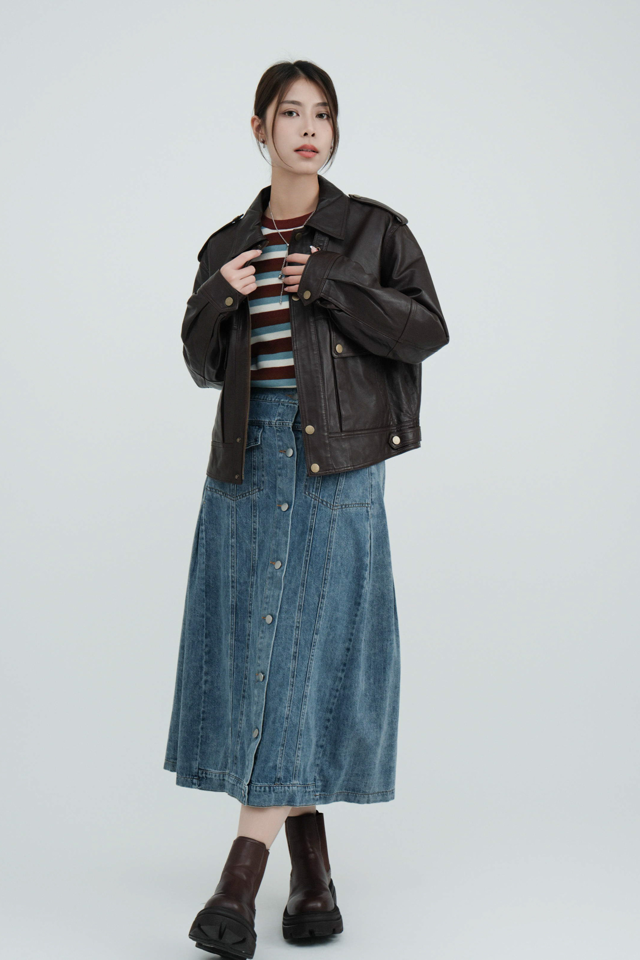 FW24_0172（皮褸＋上衣＋半截裙）