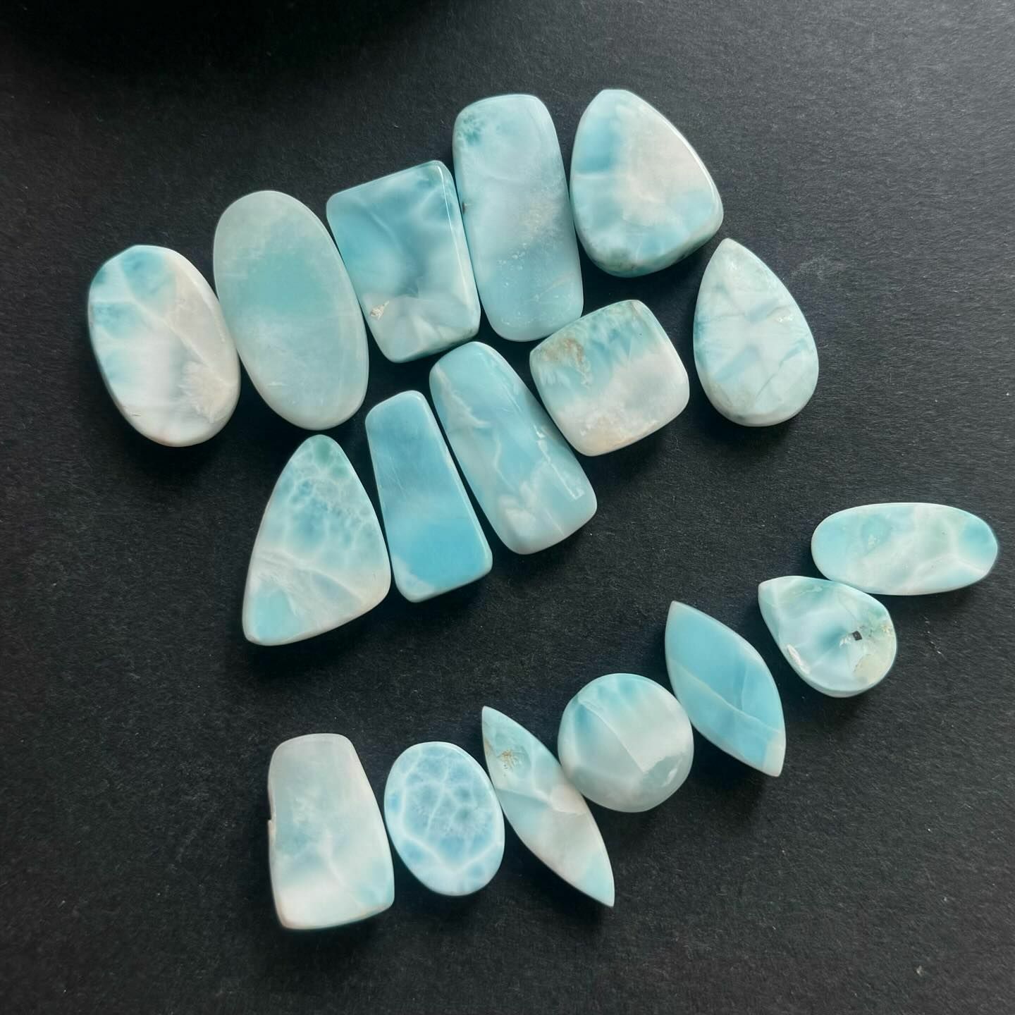 [原石] 拉利瑪海紋石 水晶蛋面 水晶墜面