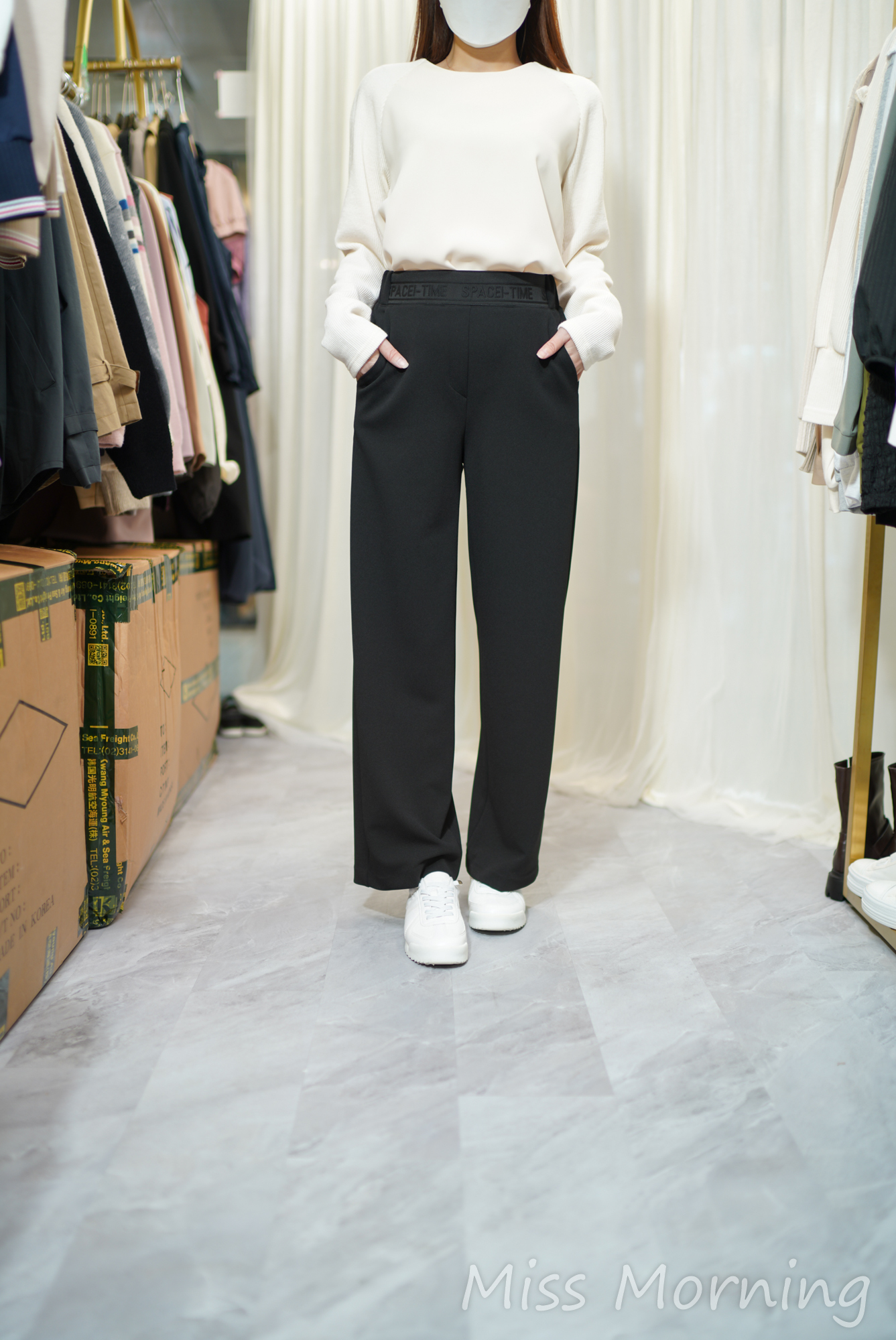 拼線料拼色上衣(14285)