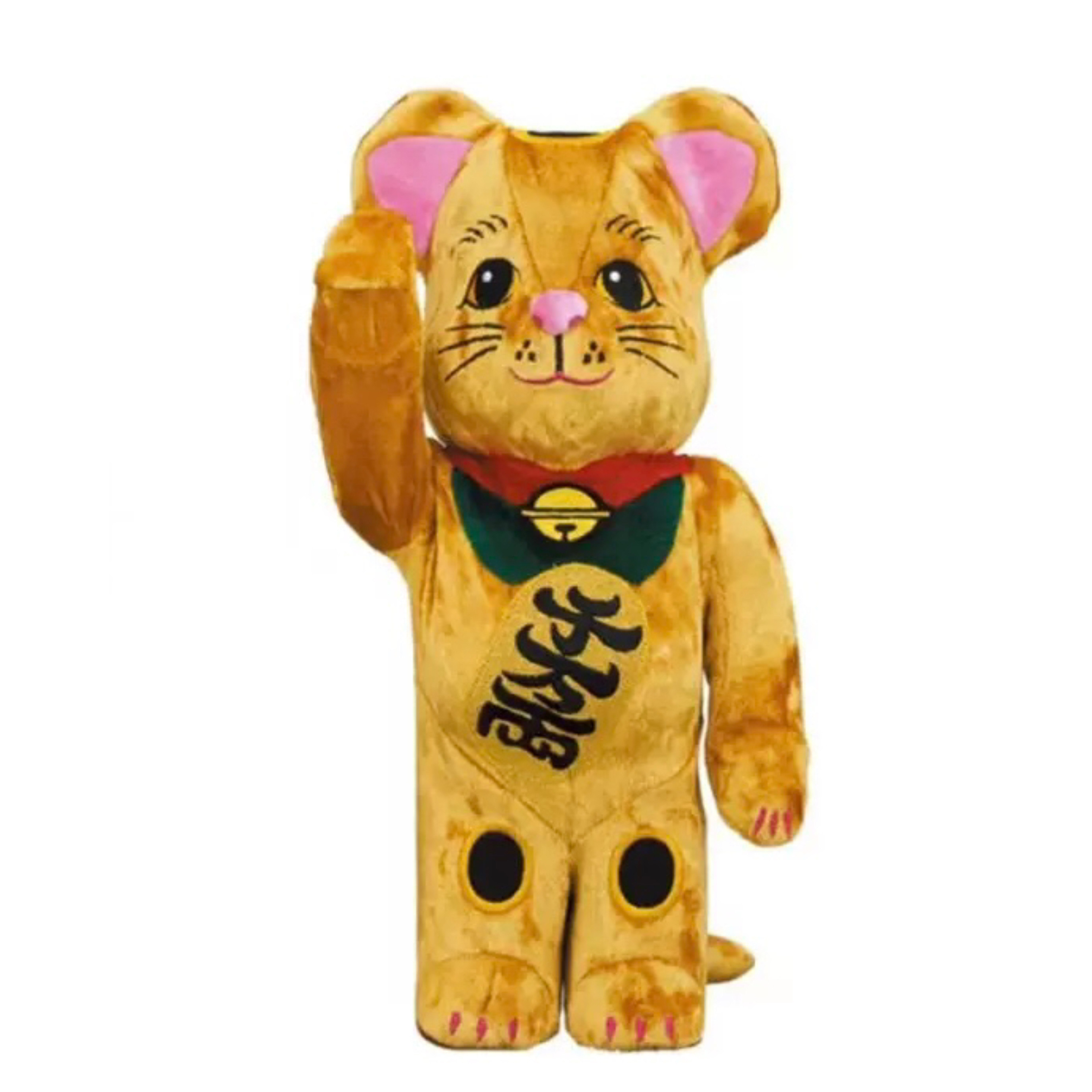 BE@RBRICK 招き猫 金着ぐるみ版 金色絨毛千萬兩招財貓 400%