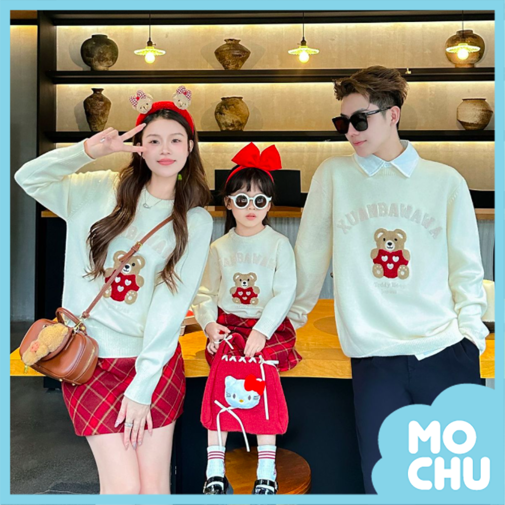 愛心小熊針織親子裝