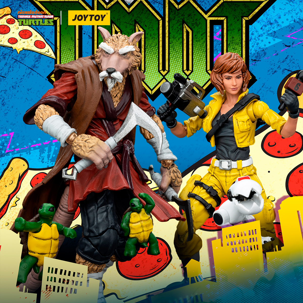 JOYTOY JT00652 JT00669  TMNT-Splinter and April O'Neil 1/18 Scale Action Figure set (現貨）