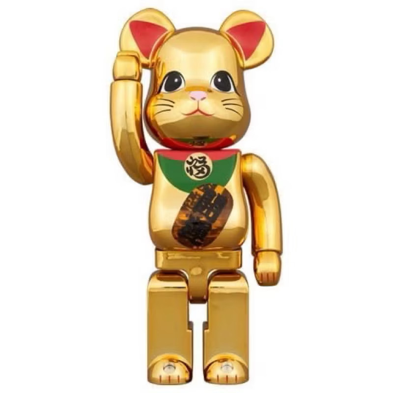 BE@RBRICK 招財貓銀二金千萬兩昇運發光 400%