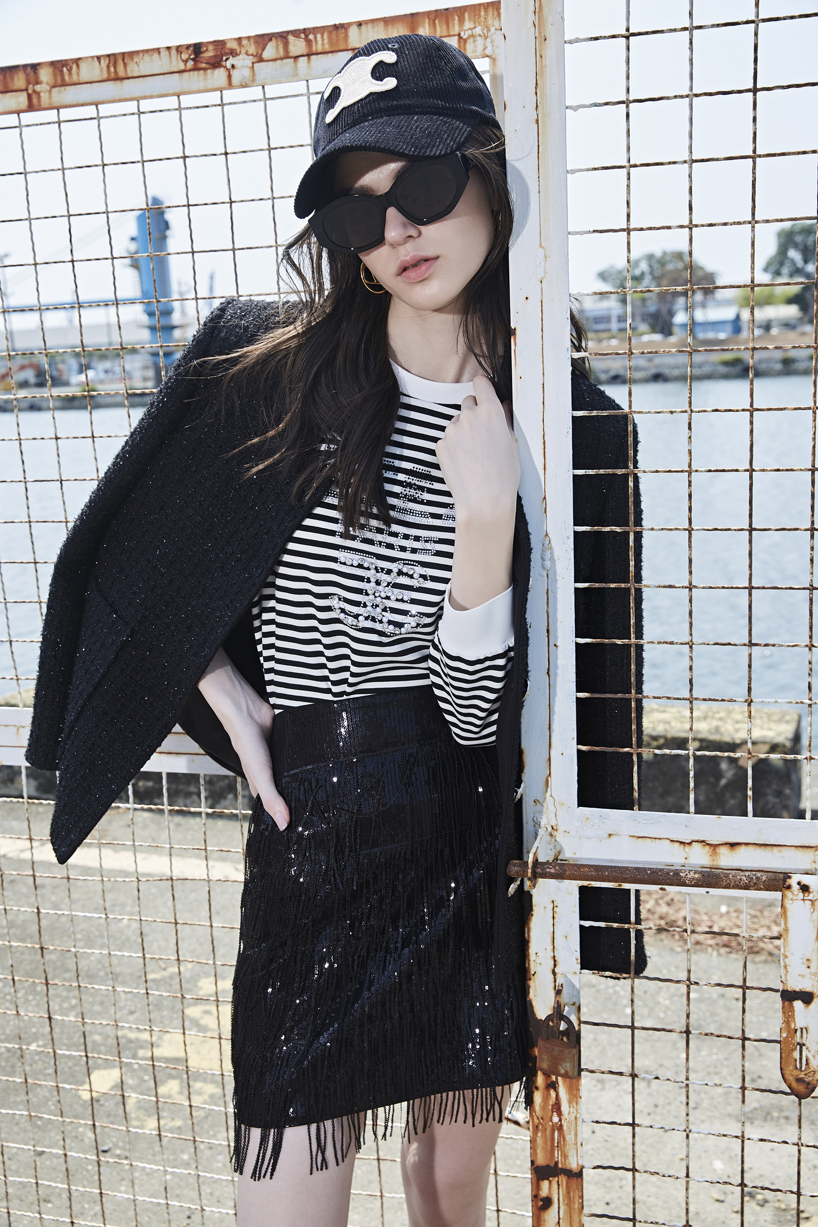 BD15056C1亮片流蘇短包裙