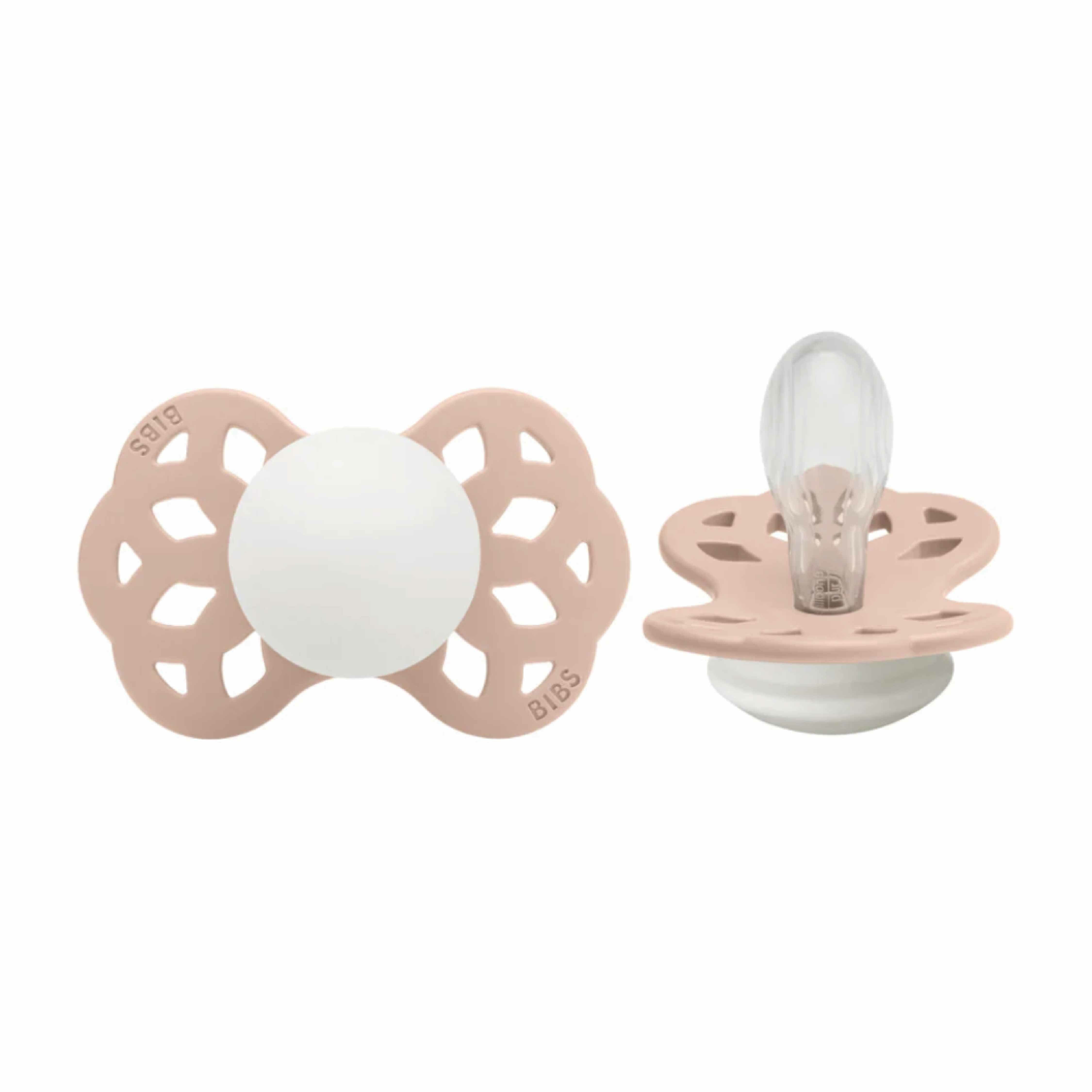 丹麥BIBS Infinity 雙扁型矽膠奶嘴-夜光腮紅