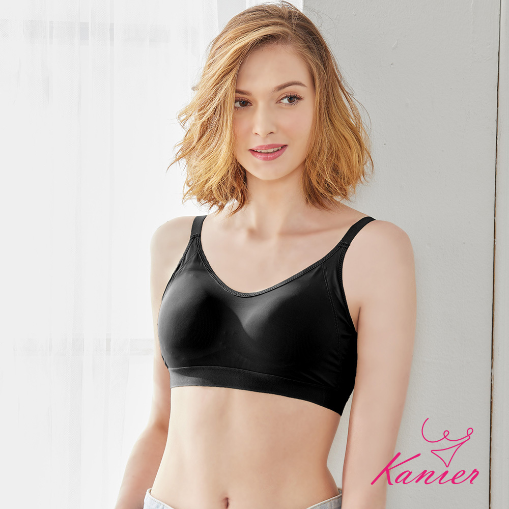 【Kanier卡妮兒】 光紗微露 冰礦涼感無鋼圈內衣【2872 松露黑 -S / M / L / XL / 2XL】