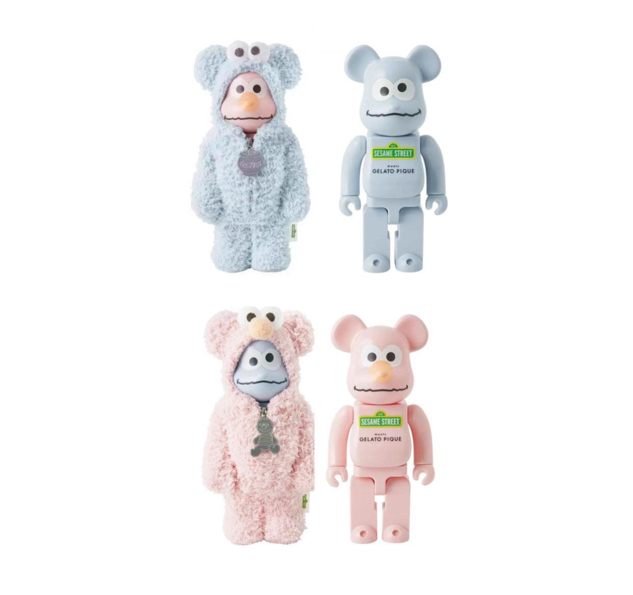 BE@RBRICK SESAME STRET x GELATO PIQUE 芝麻街 睡衣熊 400% 套組