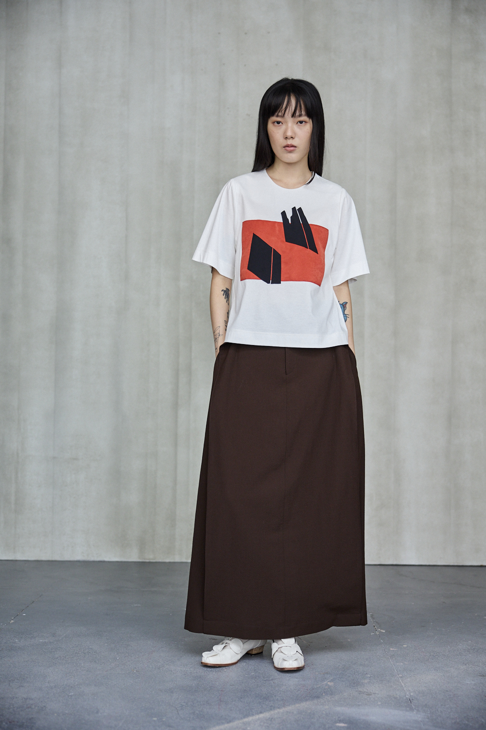 前片設計立體長裙