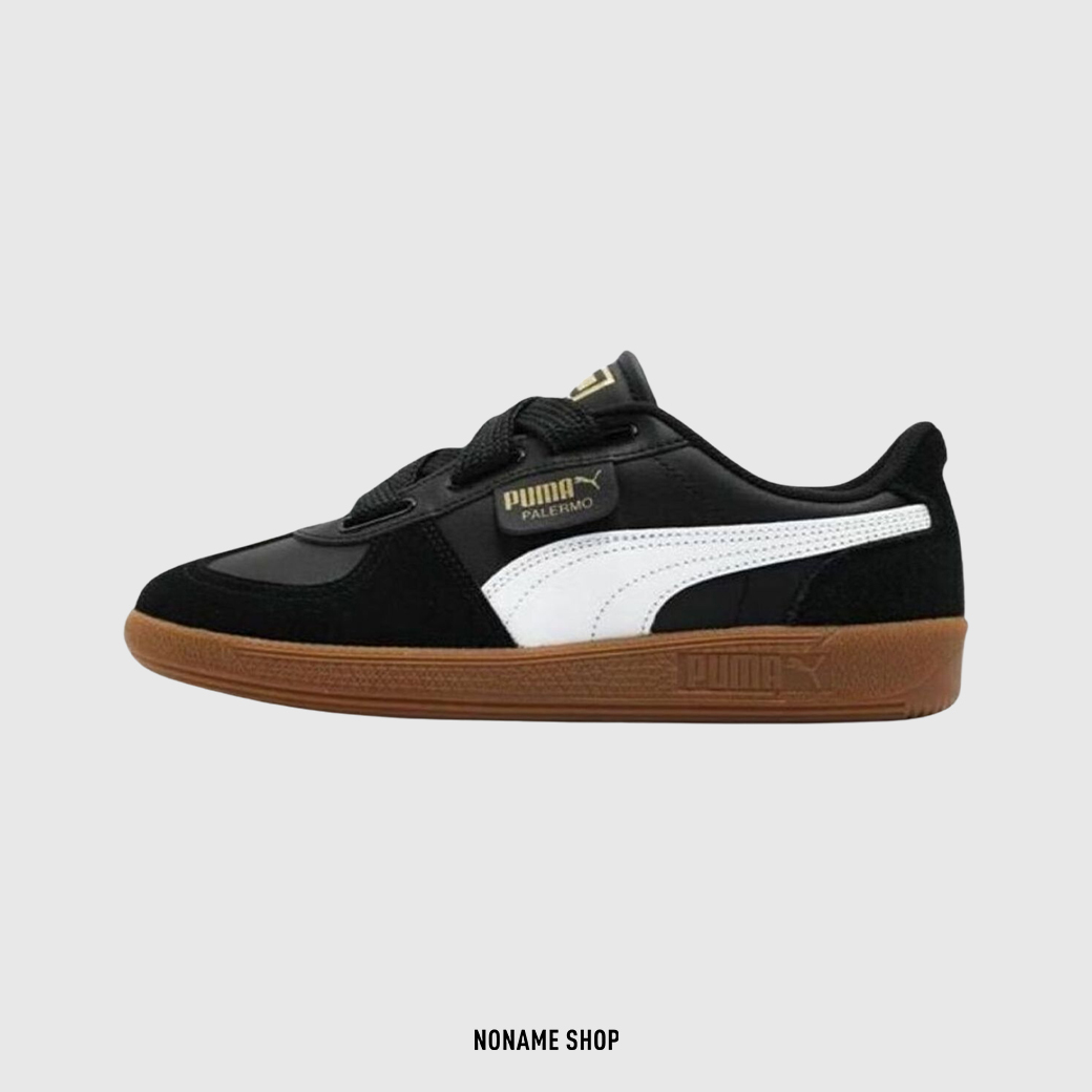 PUMA PALERMO WIDE LACE SD 復古 焦糖底 黑白 粗鞋帶 (女款)