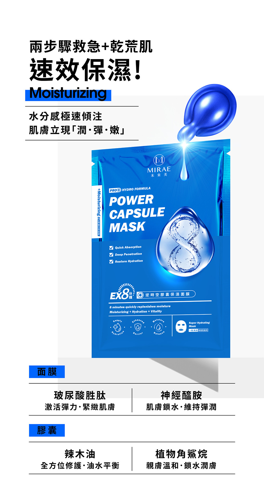 MIRAE未來美 EX8分鐘逆時空膠囊修護面膜 3入/組