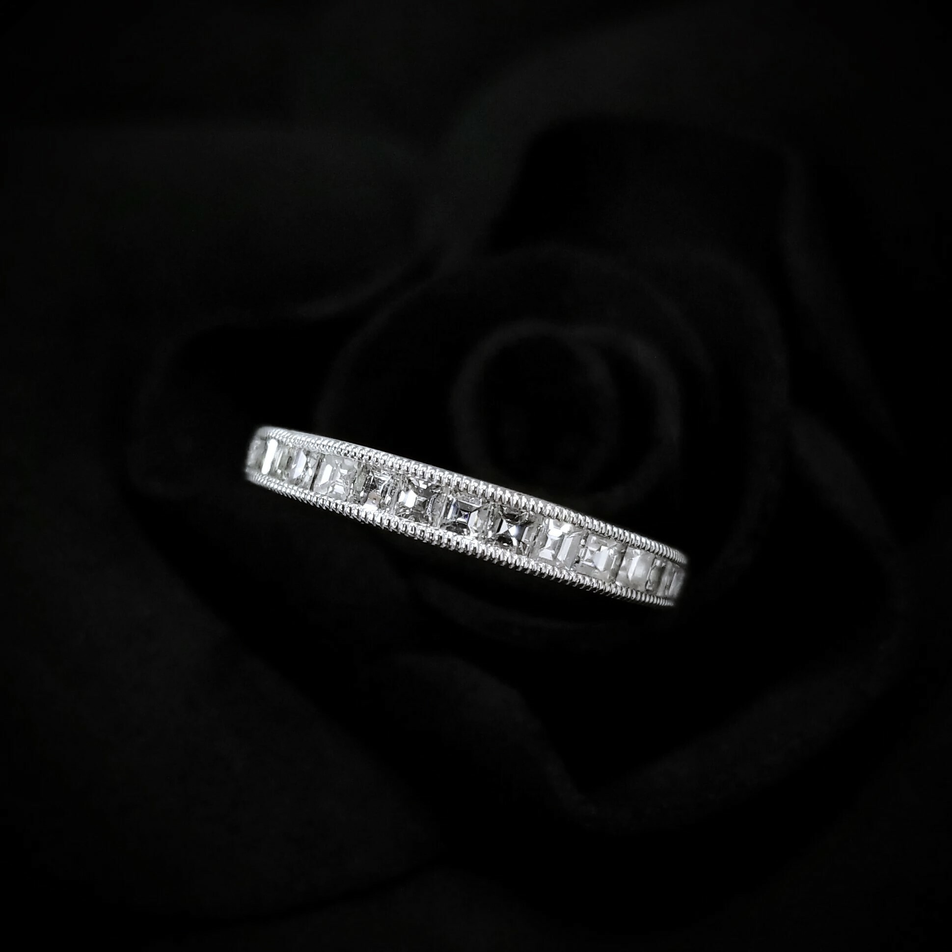 18K White Gold 0.51ct Carre Cut Diamond Ring