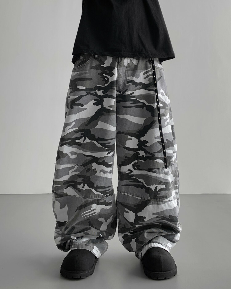 迷彩寬鬆氣球褲休閒褲