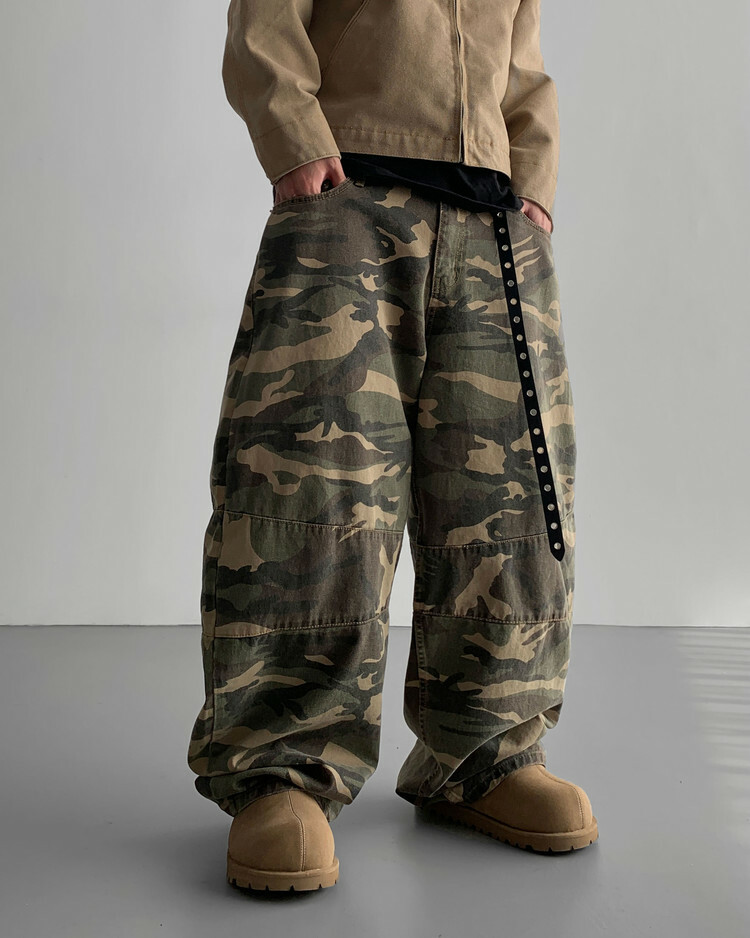 迷彩寬鬆氣球褲休閒褲