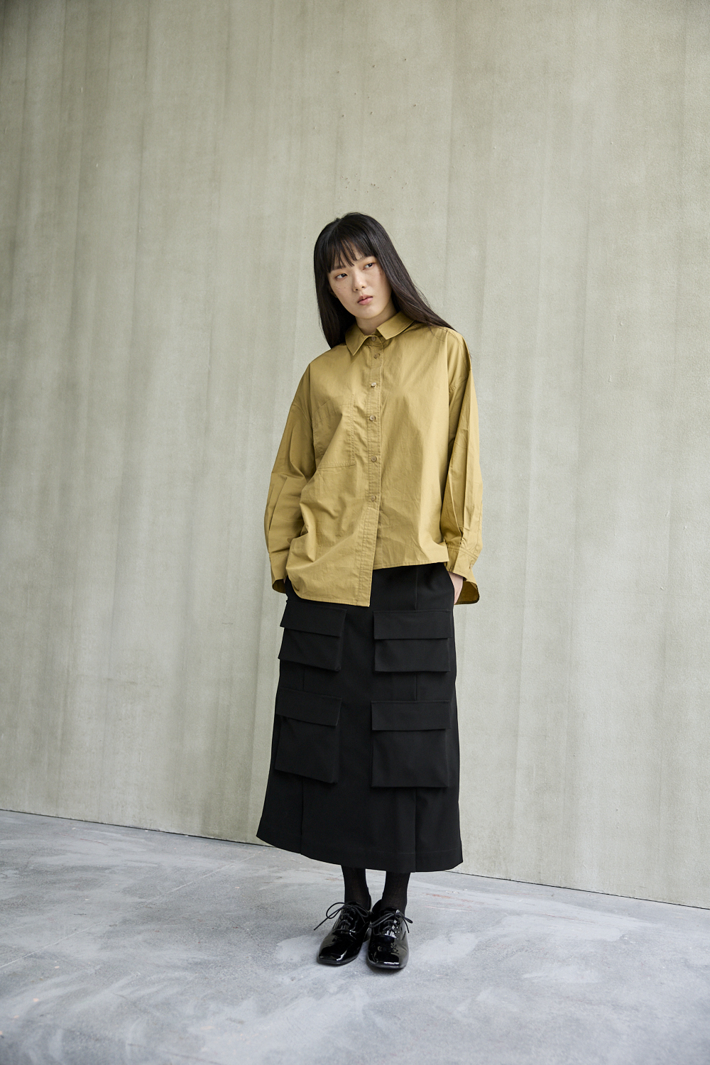 多口袋設計工裝裙