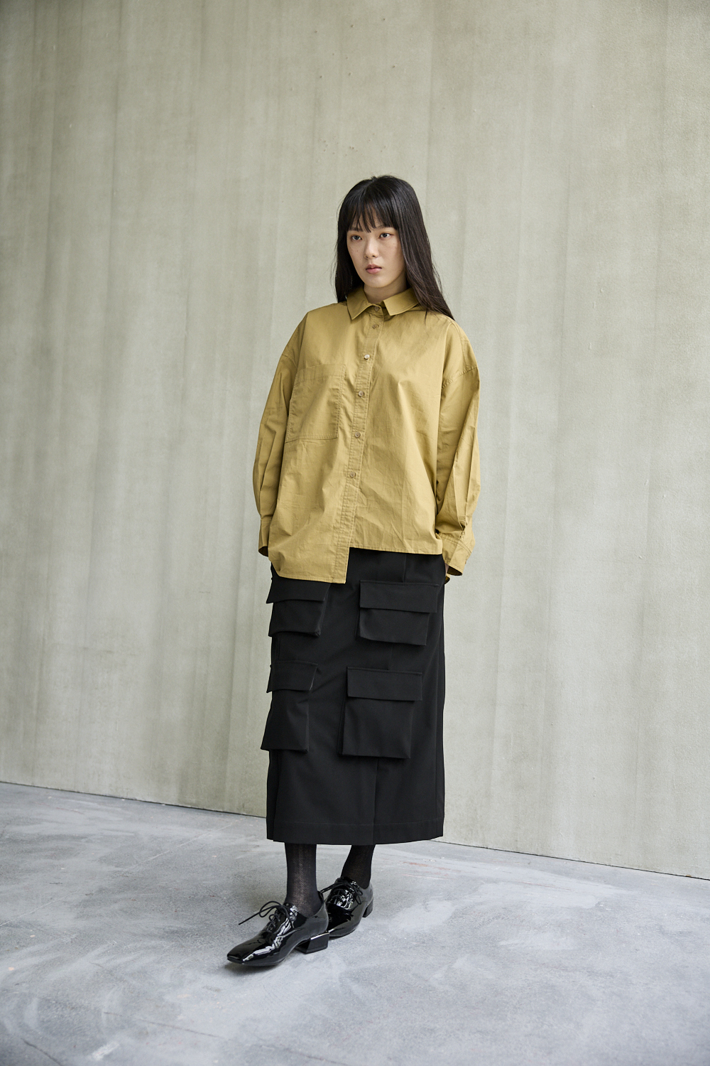 多口袋設計工裝裙
