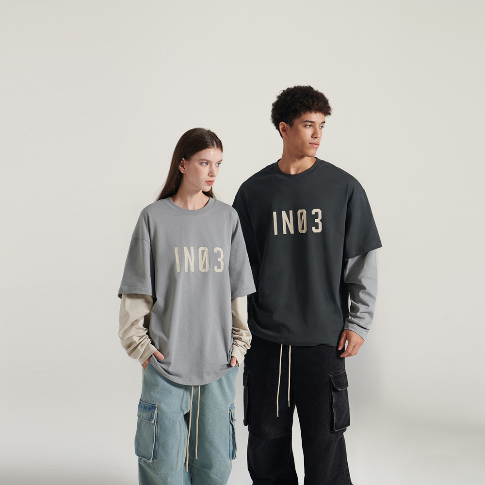 INNERSECT 三生萬物 FOG ESSENTIAL 24FW 假兩件長袖T-SHIRT 拼接撞色 寬鬆版 長Tee INN24FWTTE116*