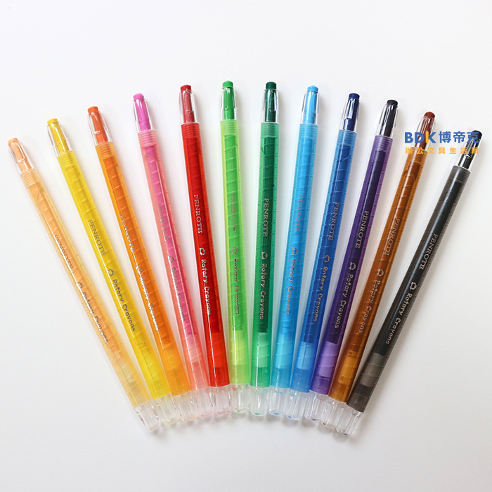 筆樂 Penrote 12色長桿旋轉蠟筆 A+品質 PG8119