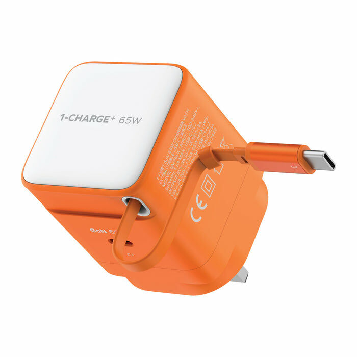 Momax 1-CHARGE+ 1 連接埠 GaN 65W 充電器，附可伸縮 USB-C線 UM76UK