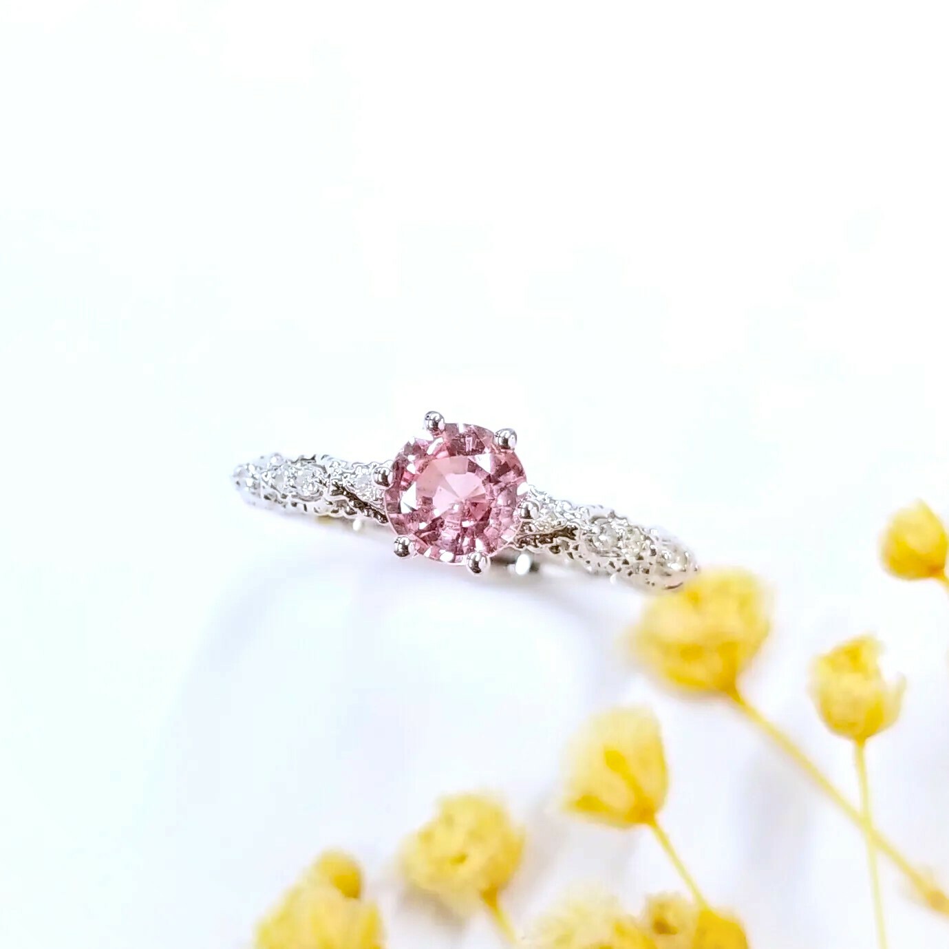 18K White Gold 0.70ct Sapphire and Diamond Ring