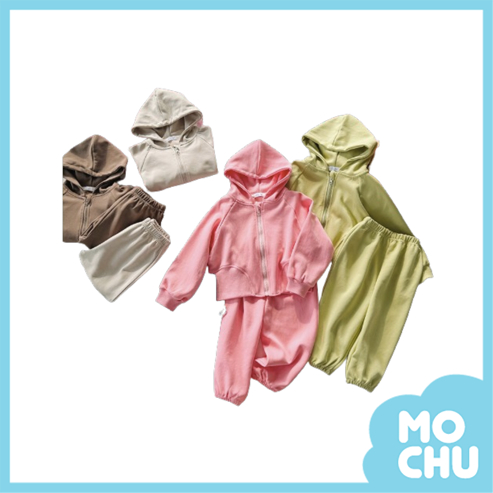 素色連帽休閒服套裝(四色)