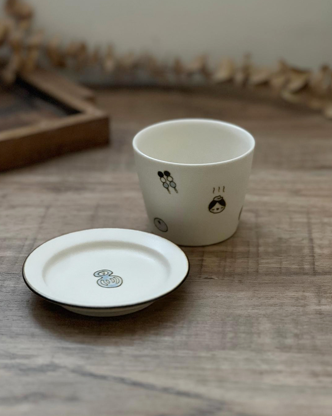 砥部燒 彩繪小杯／蓋碟｜sukoshiya