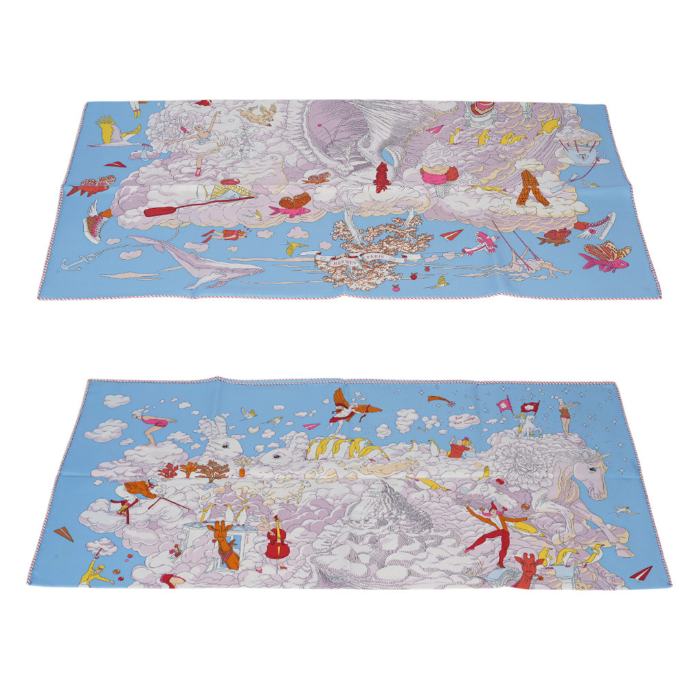 【Hermès】Sur Mon Nuage 雲間萬象方巾(90x90)