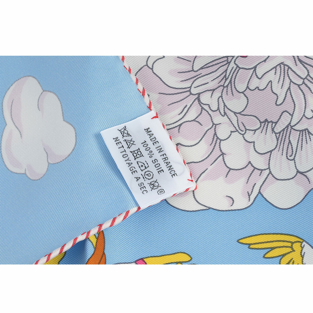 【HERMES】Sur Mon Nuage 雲間萬象方巾(90x90)(天藍/薰衣草紫/黃色)H003900S 13
