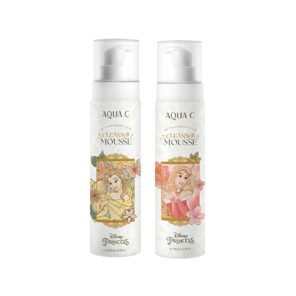 【迪士尼公主系列】AQUA C.花漾皙５Ｄ玻尿酸淨柔慕斯 150ml (隨機出貨)