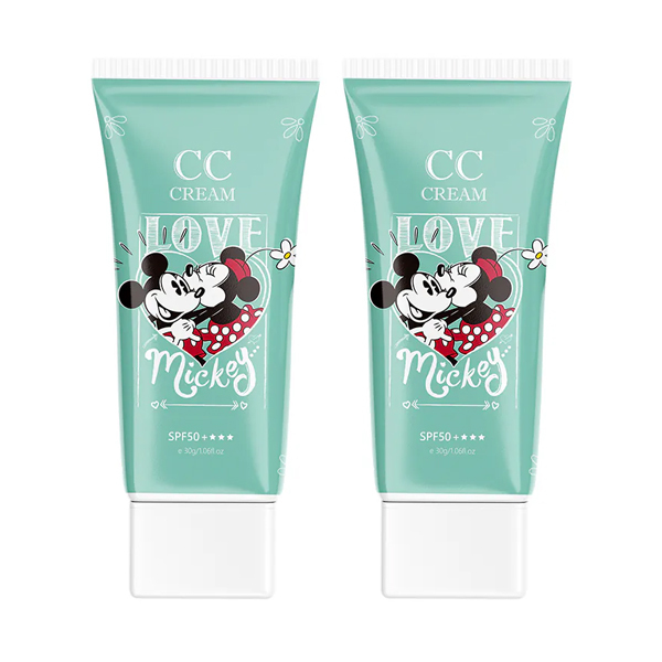 【迪士尼米奇米妮】AQUA C.花漾皙 鑽白CC素顏防曬霜 2入組