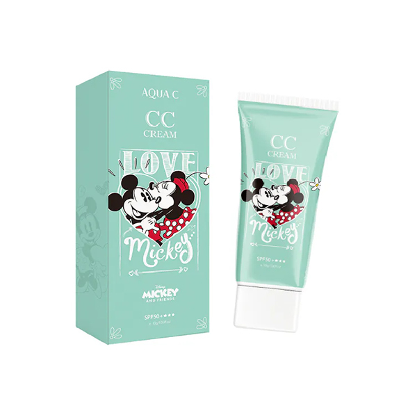 【迪士尼米奇米妮】AQUA C.花漾皙 鑽白CC素顏防曬霜 30g