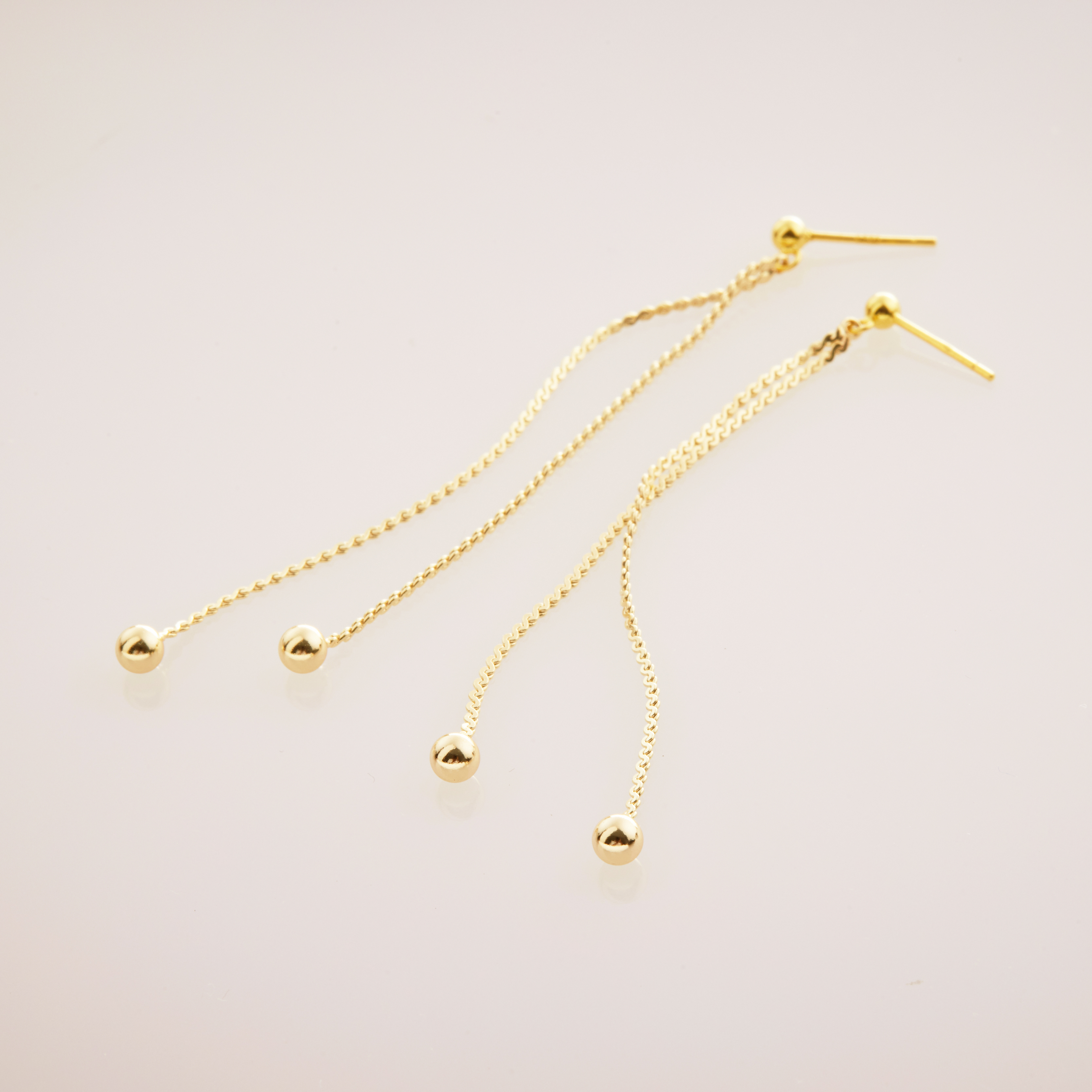 E1647 | 耳針純銀/吊墜銅鍍金 流蘇耳環