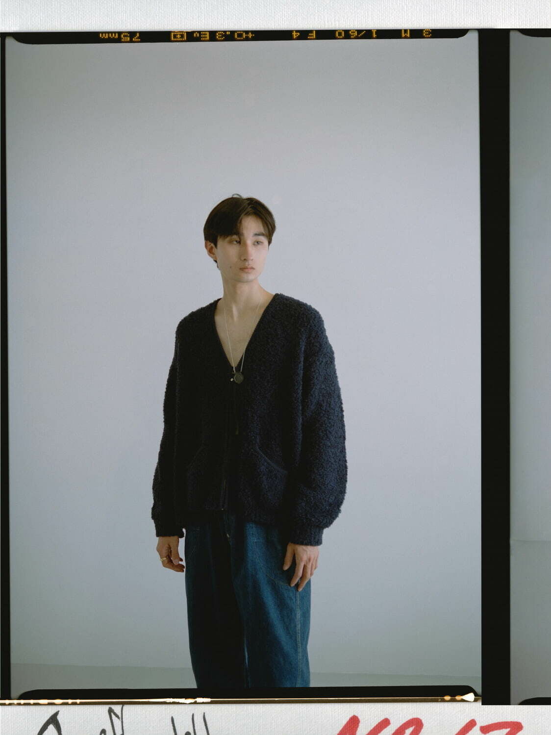 Name. - MALL YARN ZIP UP KNIT CARDIGAN / NAVY