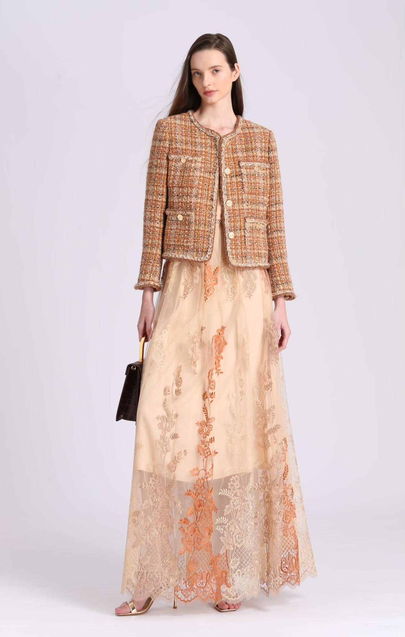 BD15102D1 巴黎暖陽粗花呢小香短版外套