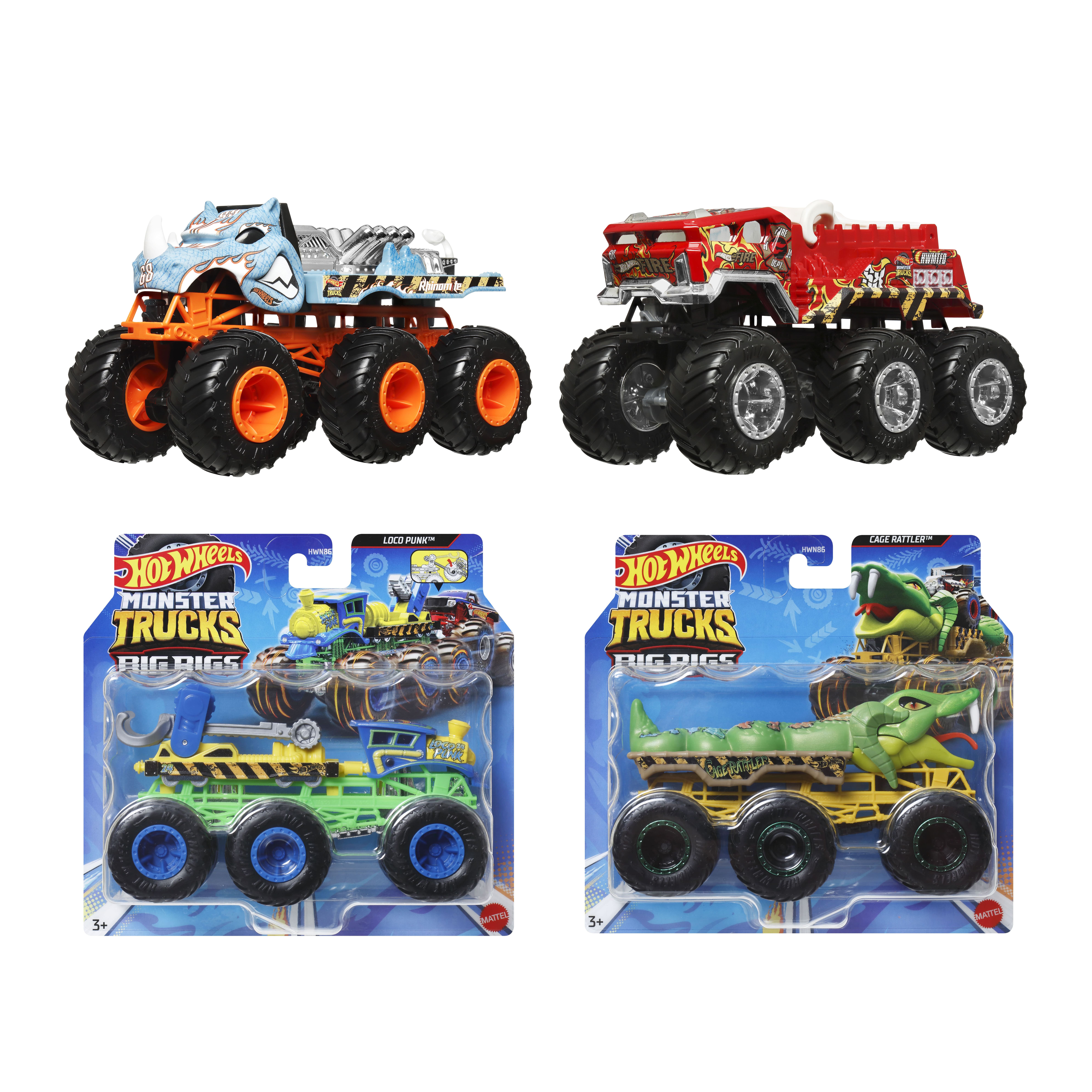 風火輪大腳車-怪獸六腳車系列 原箱4入(D箱號)