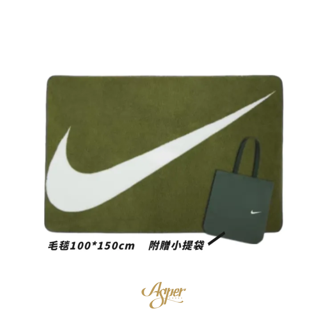 NIKE 海外限定 毛毯+手提袋 套裝組 綠 TL012301A