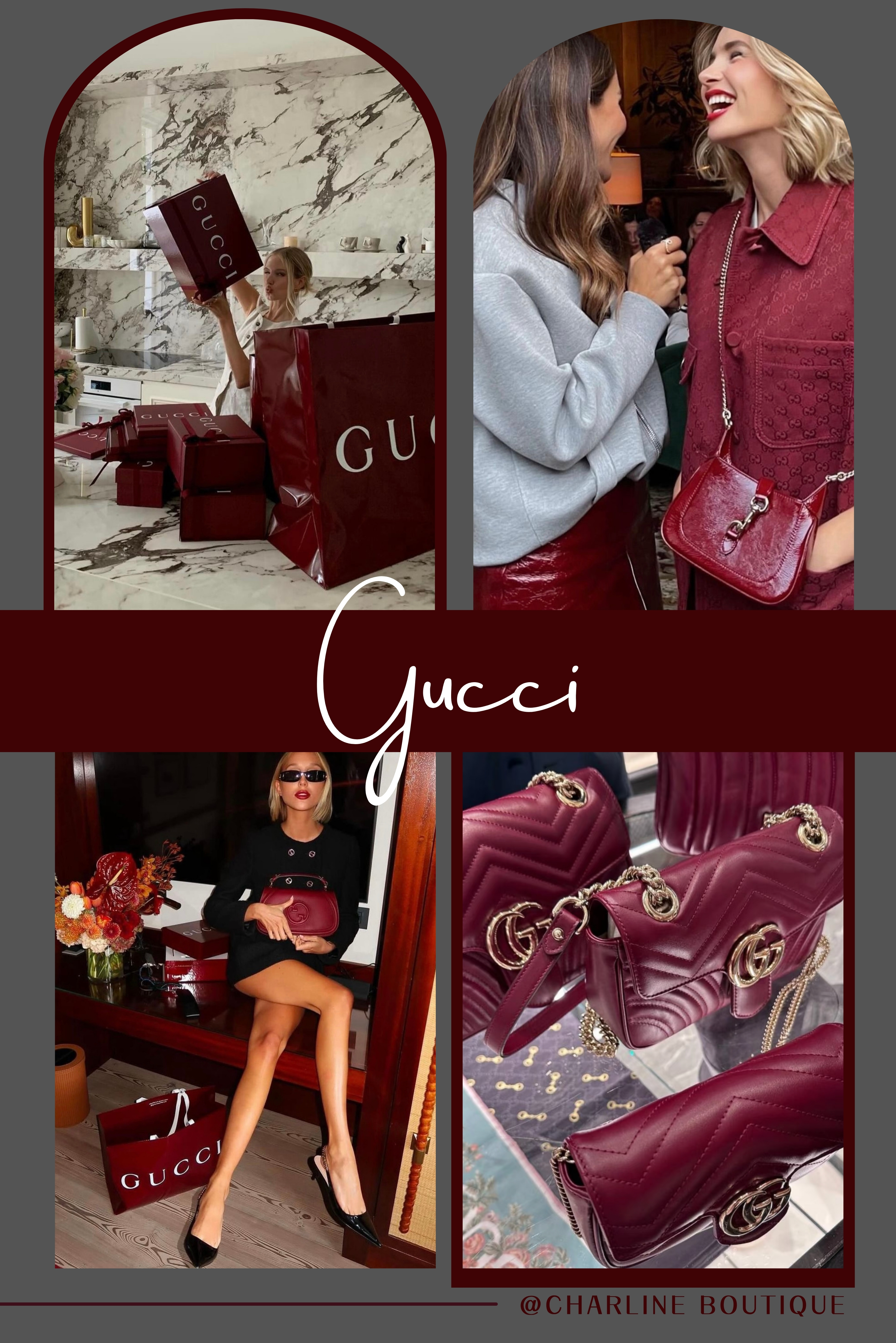 身為「安可拉紅」的創始品牌，Gucci當然其中最大焦點。跟以往標誌性的紅綠配色中的紅色不同，安可拉紅更加的復古、沉穩且濃烈，加上隨著Gucci Ancora秀場將安可拉紅推上時尚最高峰，這個沈穩的顏色也名副其實成為大家追捧的色選之一。所推出的單品更是超級眾多，不管是超級熱賣的Jackie1961系列，或是長銷款的Marmont等經典包款，通通穿上安可拉紅的新衣，與春夏鮮明的紅色不同，安可拉紅明度相對更低，乍看之下也更加成熟，給人一種有底蘊的美感。甚至不只是包款就連Gucci的包裝，包含紙盒跟紙袋等全都換然一新，不再是以往的綠色包裝，Gucci讓該品牌的每一個角落都像重生了一樣，超級耐看，簡直可以說是Gucci獨有的顏色，不愧是安可拉紅的始祖呀！