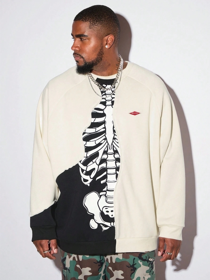 KADMAX大尺碼-秋冬長袖大學TEE〈CATW2481〉