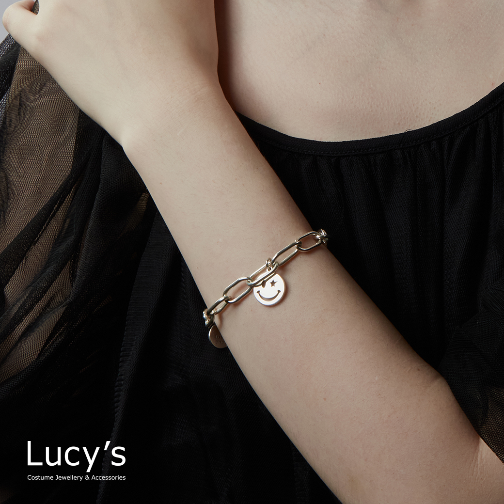 925純銀 童趣微笑 硫化手鍊 (119643)
