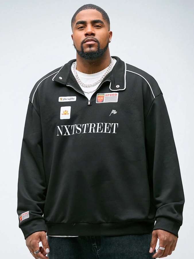 KADMAX大尺碼-秋冬長袖大學TEE〈CATW2482〉