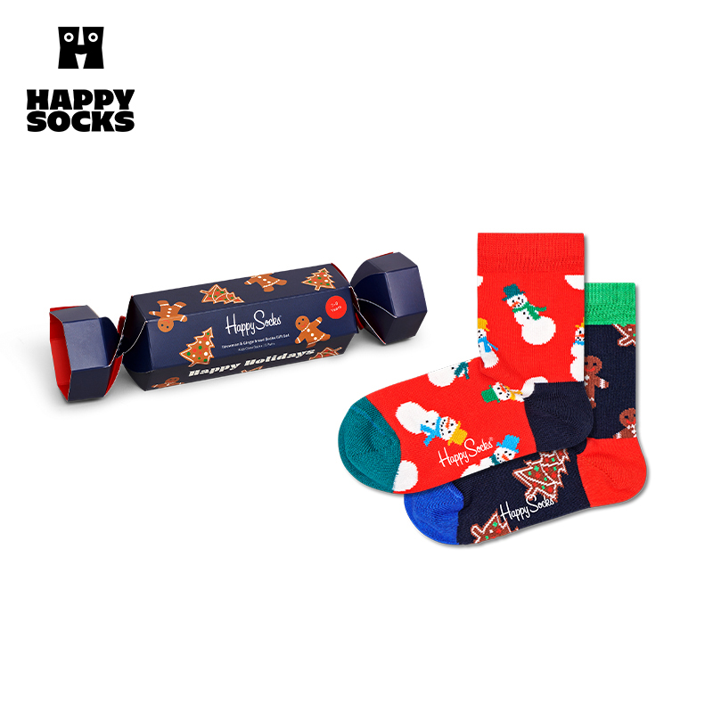 Happy Socks - 兒童襪2件套開心假日禮盒裝